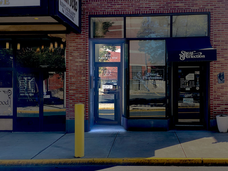 The front door to Karen's office, which is on the second floor